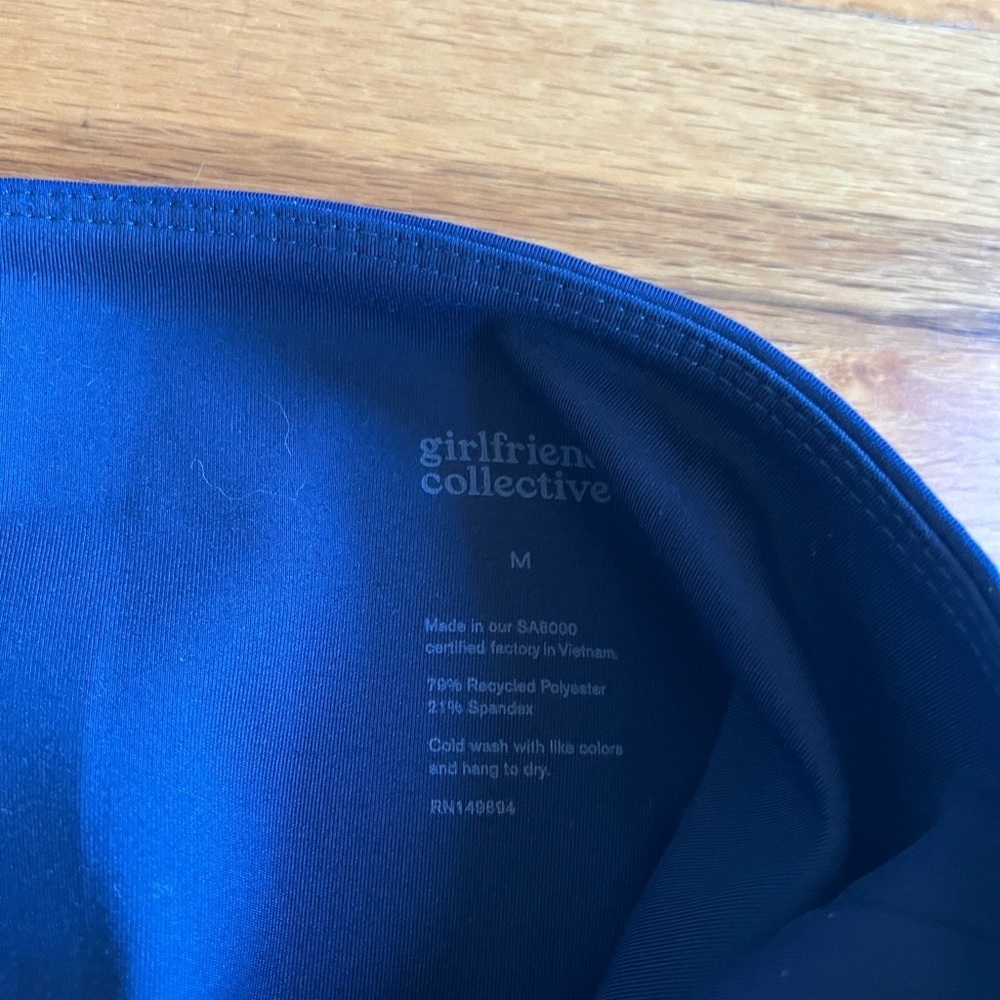 GIRLFRIEND COLLECTIVE High Rise Navy Cropped Leggings M - Picture 6 of 7